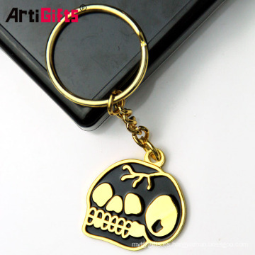 Customize hard enamel halloween metal sword handcuffs skull hard hat keychains